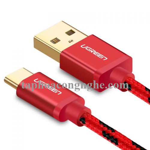 Ugreen 40483 0.5M màu đỏ Cáp sạc USB TypeC cao cấp US250 30040483